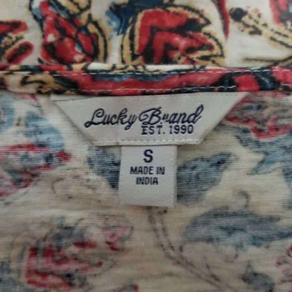 LUCKY BRAND Women's Floral-print Peasant Blouse Size Small - Picture 2 of 5